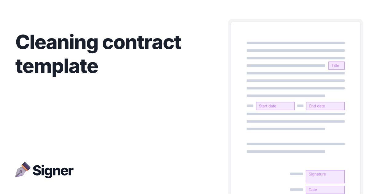 Cleaning contract template