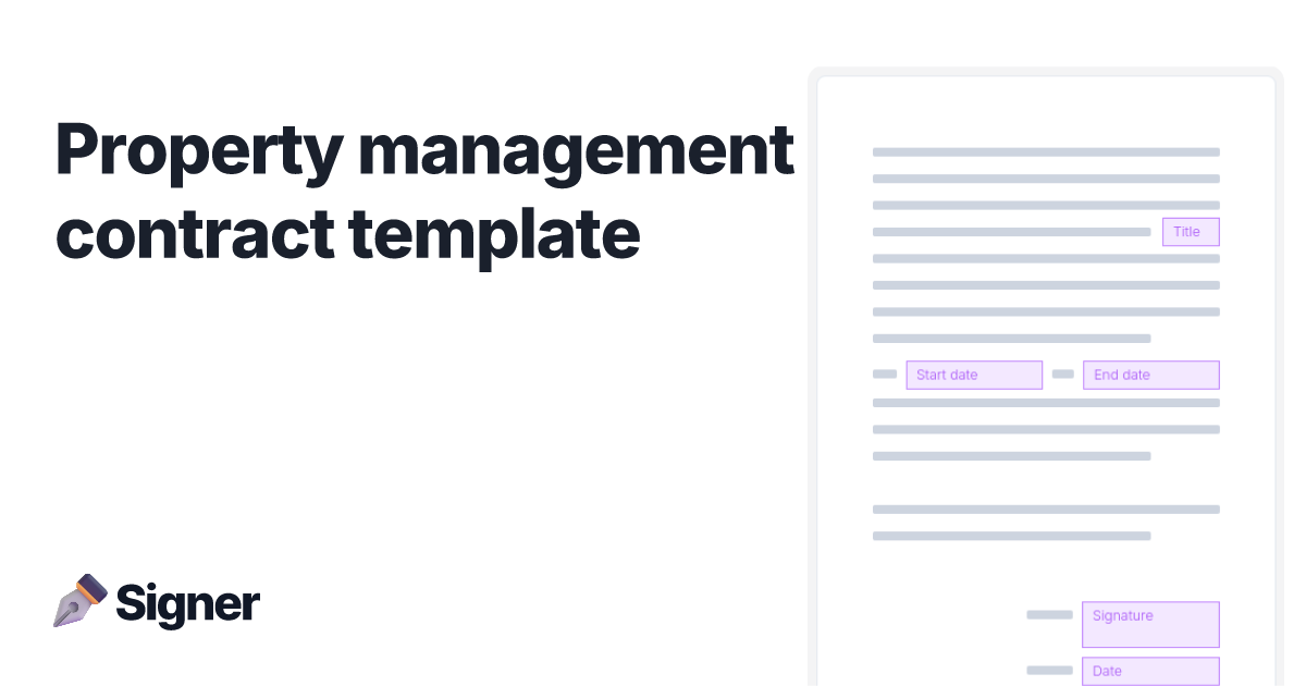 Property management contract template